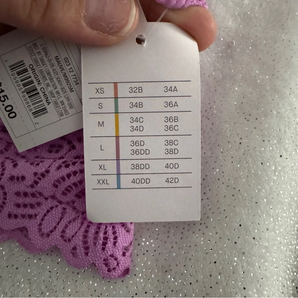 AUDEN Mauve Lightly Lined Crossback Bralette - Picture 7 of 7